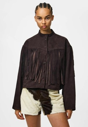 Pieces Veste en cuir - black coffee