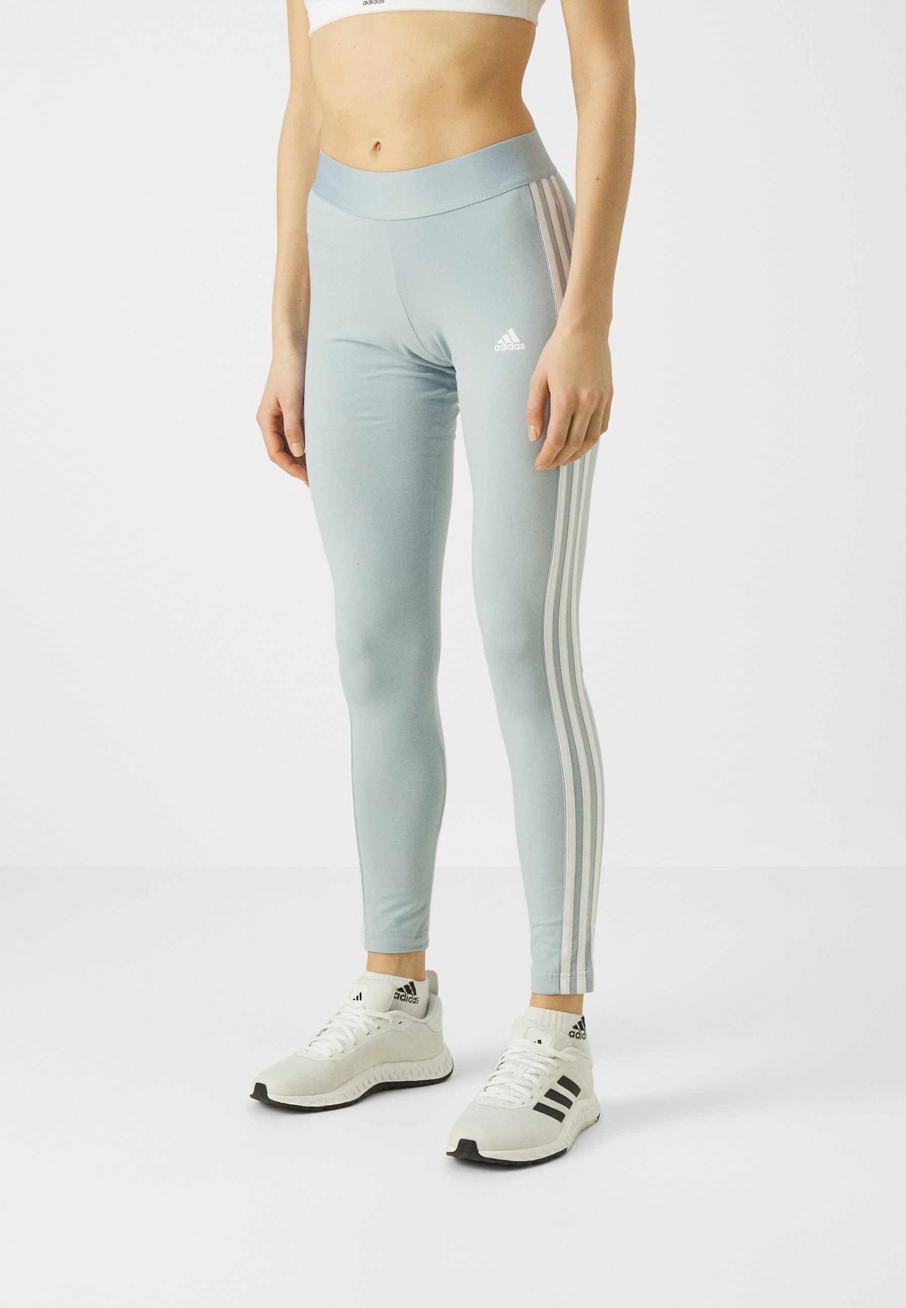 adidas Sportswear ESSENTIALS 3 STRIPES LEGGINGS - Leggings -  blue/white/blue 