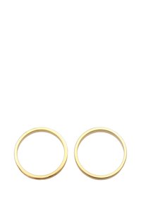 Gold-colored metal rings with a smooth, polished finish. Circular shape with a slender design, no additional patterns or accents.