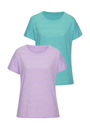 2 PACK - T-Shirt print - flieder türkis