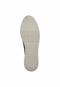 Witte rubberen schoenzool met een golvende textuur en grippatroon. Gladde randen met een lichte curve naar de teen, overwegend ronde vorm.