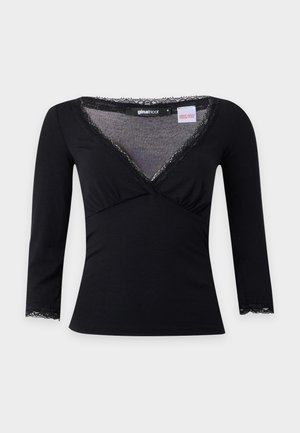 Gina Tricot, QUARTER SLEEVE - Горнище на пижама - black