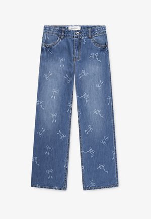 Abercrombie & Fitch DISCHARGE WIDE LEG - Jeans Straight Leg - dusk
