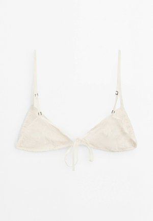 Massimo Dutti, EMBROIDERED BRALETTE WITH BOW DETAIL - Reggiseno a triangolo - beige