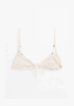 Massimo Dutti, EMBROIDERED BRALETTE WITH BOW DETAIL - Reggiseno a triangolo - beige