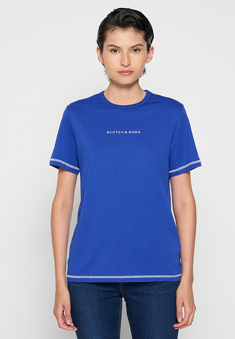 Scotch & Soda T-shirt basic blauw Scotch & Soda T-shirt basic blauw