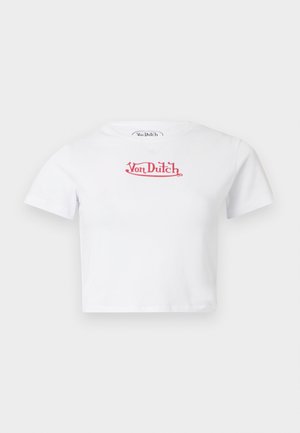 Von Dutch, SOLID CROP WITH ROUND NECK - T-Shirt print - white