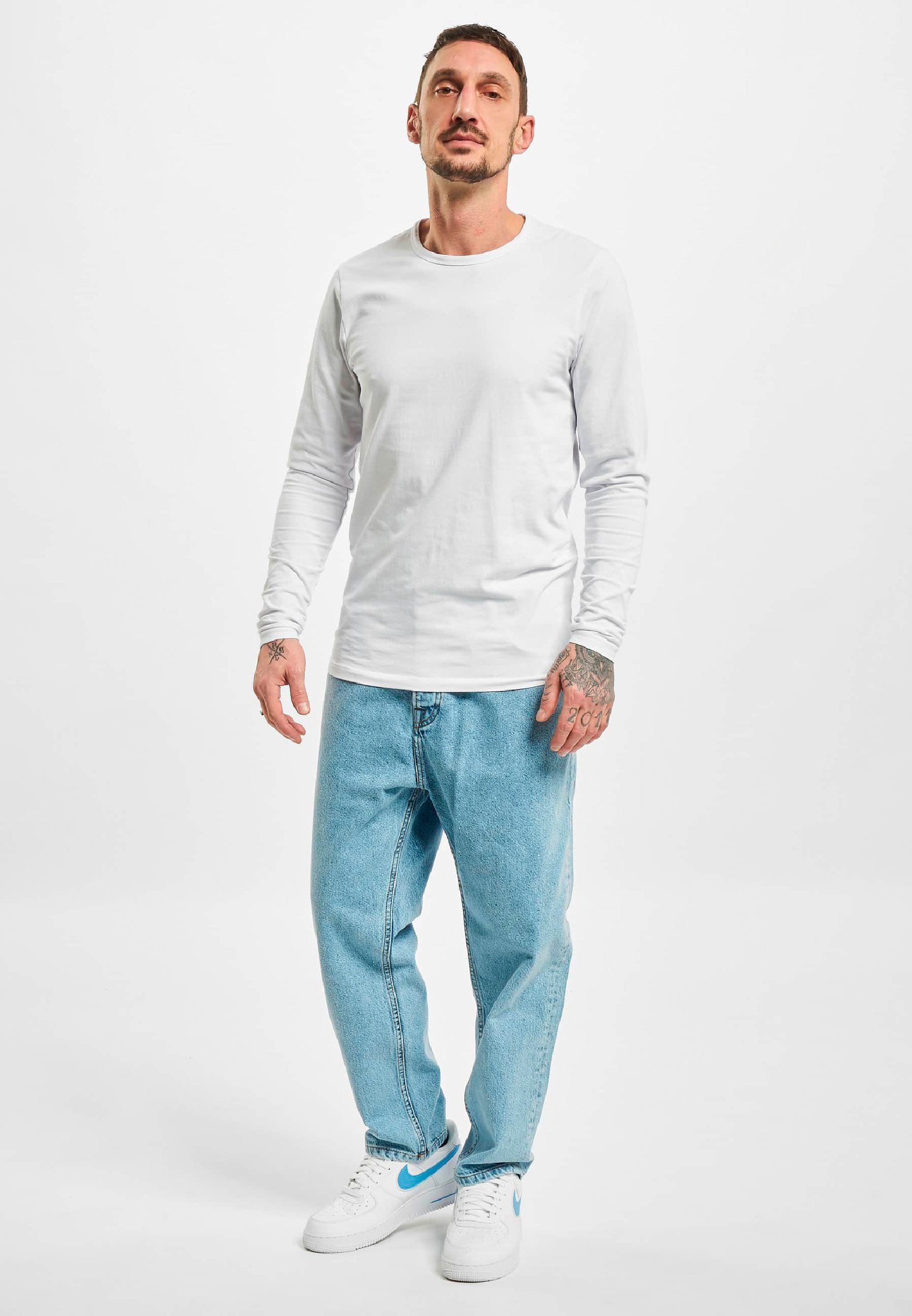 Blue straight leg jeans