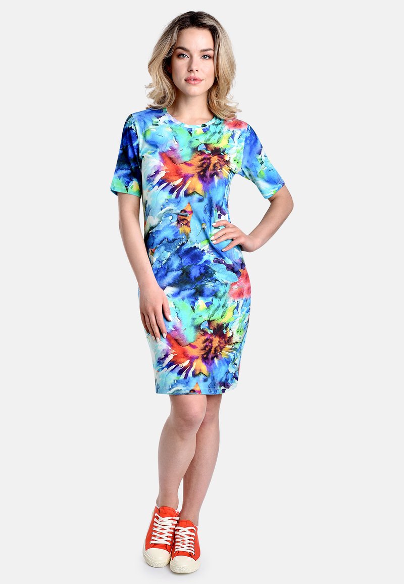 Damen Freizeitkleider | Bicalla BATIK PRINT Jerseykleid blue/blau - UF39596 Damen Freizeitkleider | Bicalla BATIK PRINT Jerseykleid blue/blau - UF39596