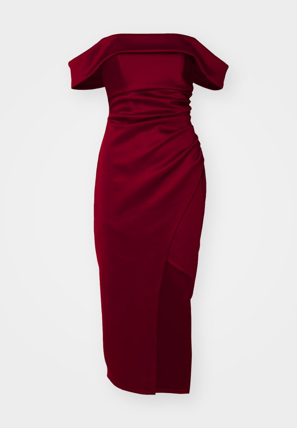 WEDDING VINCENZO ROUCHED MIDI - Jersey dress - wine4