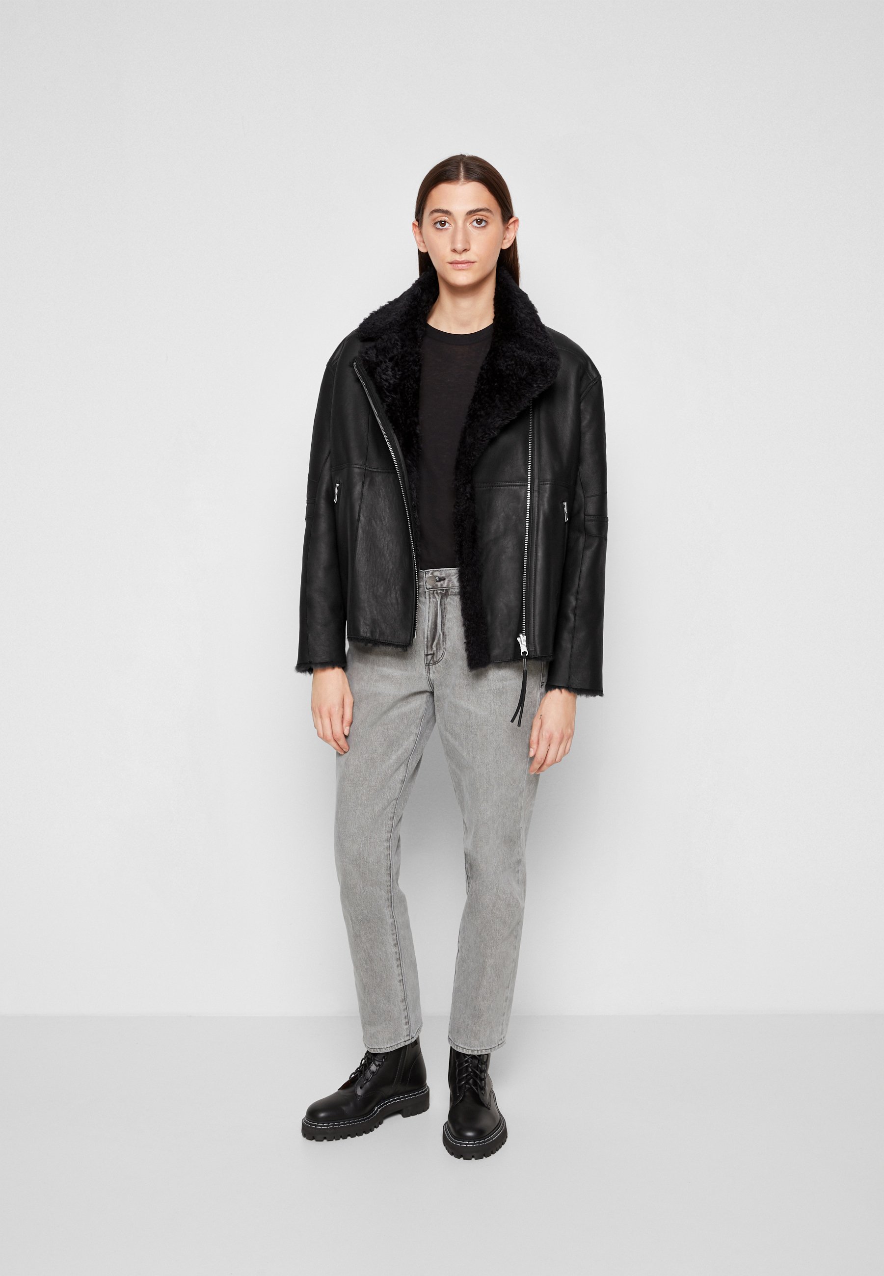 iro grey leather jacket