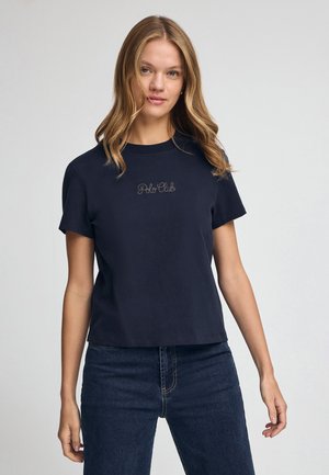 SHORT SLEEVE BOXY FIT LUNA - T-shirt med print - navy