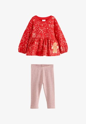 Next, REGULAR FIT - LONG SLEEVE SET - Legging (type pantalon) - red christmas gingerbread