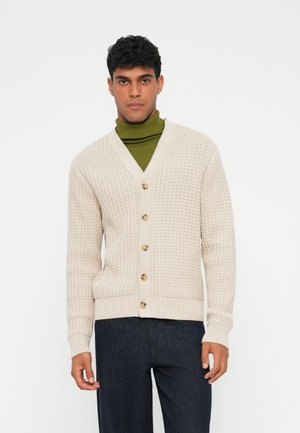 SLHTOM STRUCTURE V NECK CARDIGAN - Vest - oatmeal