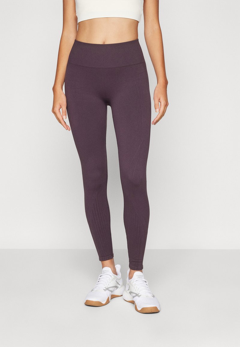Fabletics SEAMLESS HIGH WAISTED LEGGING - Tajice - deep plum