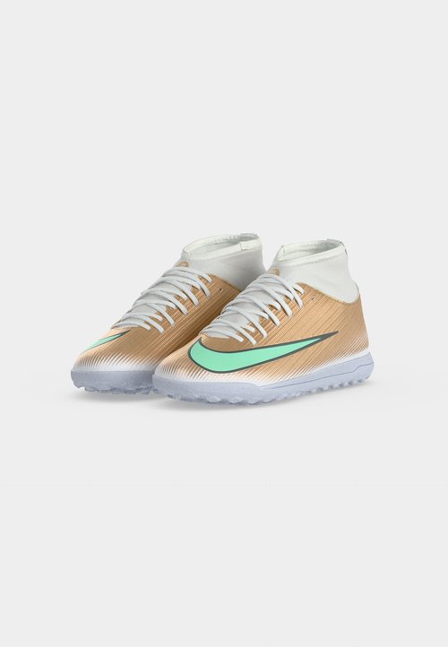 Nike JR MERCURIAL SUPERFLY 11 CLUB TF KYLIAN MBAPPE UNISEX - Botines de fútbol para césped - metallic gold-coloured/clear jade — foto 3