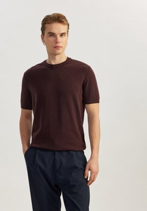 Koton SHORT SLEEVE - Camiseta básica - brown