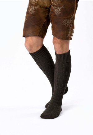 Herzsticht, TRACHTENSOCKEN LANG - Knee high socks - braun