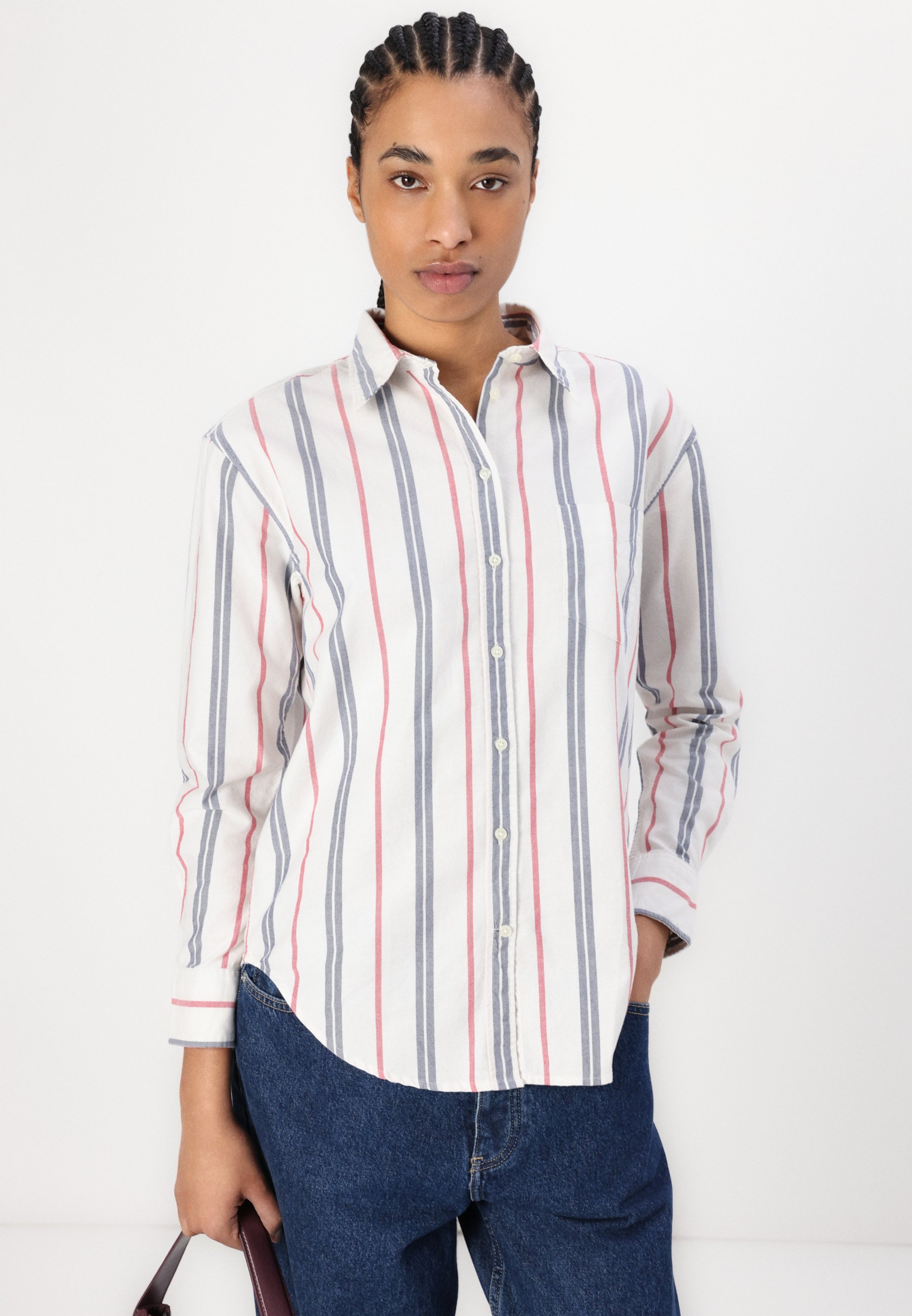 売れ筋商品|||ガント シャツ レディース トップス ARCHIVE STRIPED SHIRT - Button-down blouse - eggshell time__1717140968__202403-