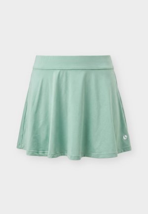 Mintgrønn treningsskjørt med bred linning og liten hvit logo nederst foran, vist på ensfarget hvit bakgrunn.