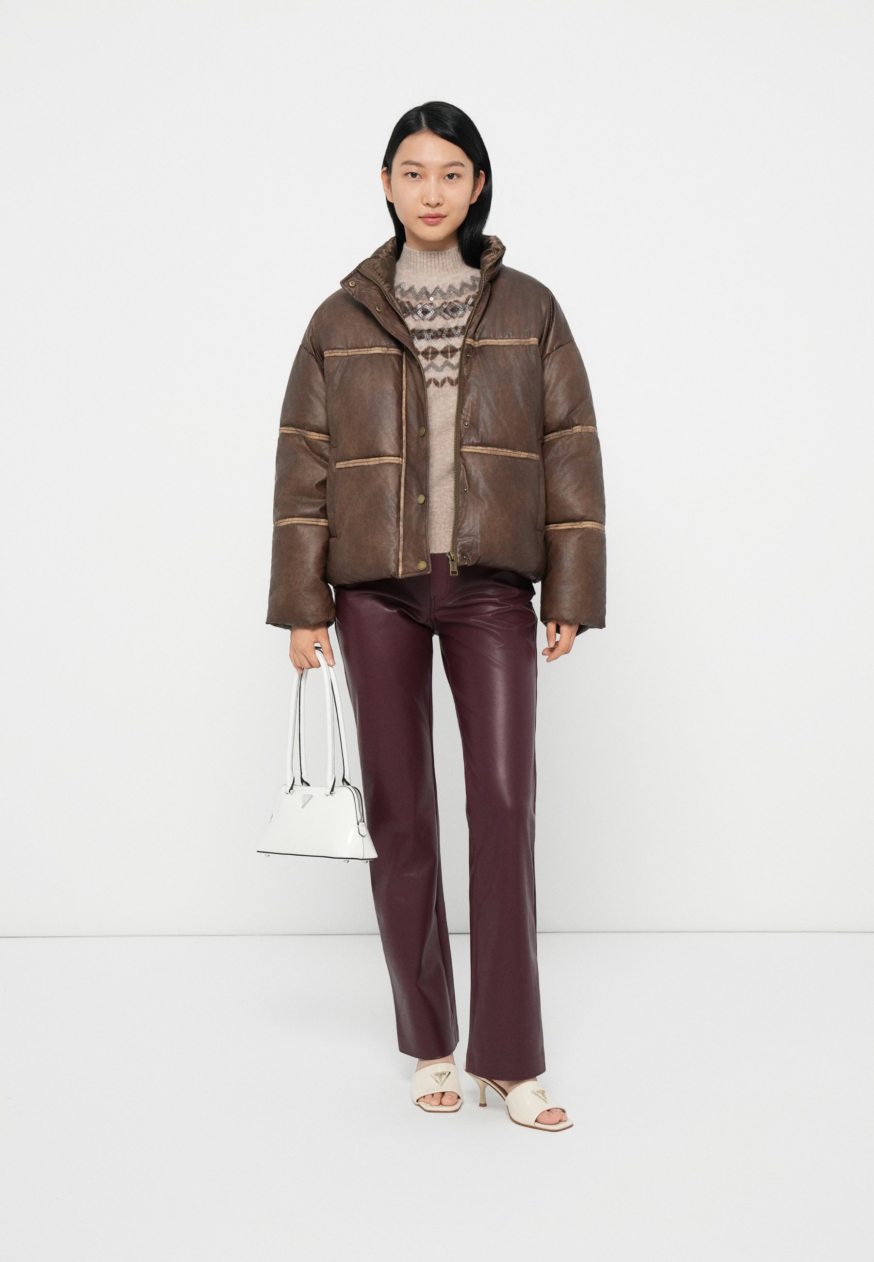 Guess GIPSY - Faux leather jacket - ground coffee/brown - Zalando