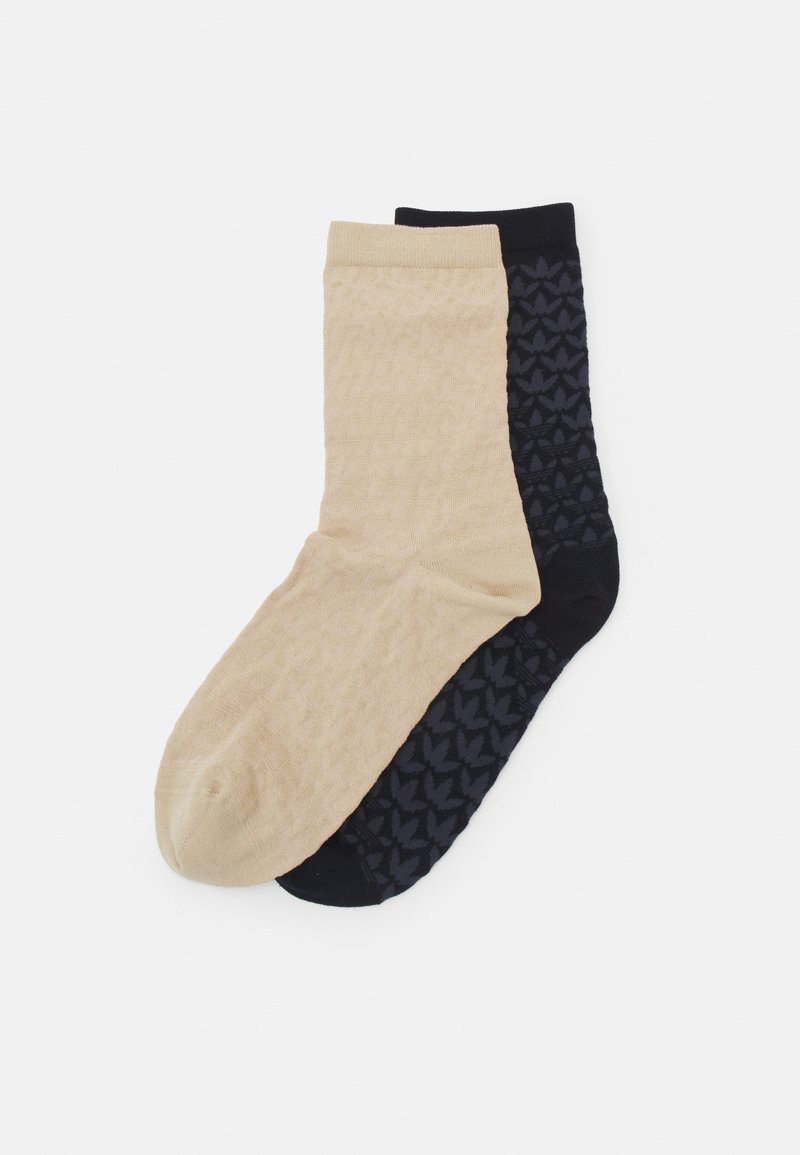adidas Originals MONO CREW UNISEX 2 PACK - Calcetines - black/khaki
