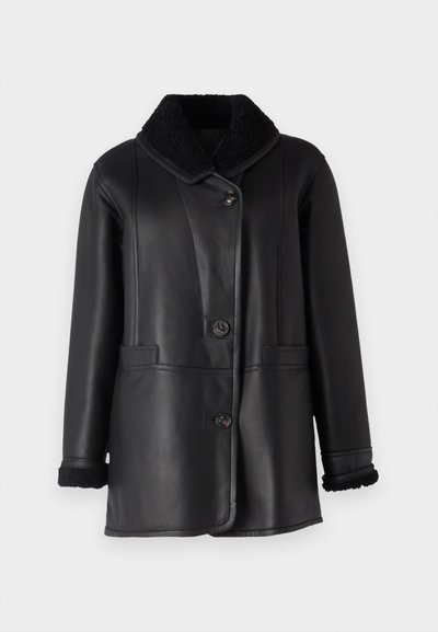 STUDIO ID NAPPA COAT - Δερμάτινο μπουφάν - black silky