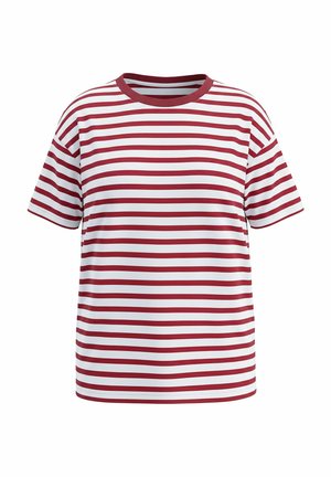 Studio Untold, T-SHIRT, OVERSIZE SHAPE, RINGEL - T-shirt print - dark red
