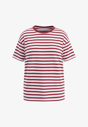 Studio Untold, T-SHIRT, OVERSIZE SHAPE, RINGEL - T-shirt print - dark red