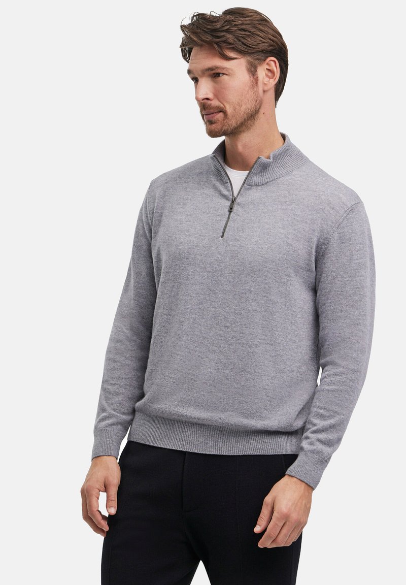 FALKE BASIC LAMBSWOOL HALF-ZIP - Maglione - grey-heather