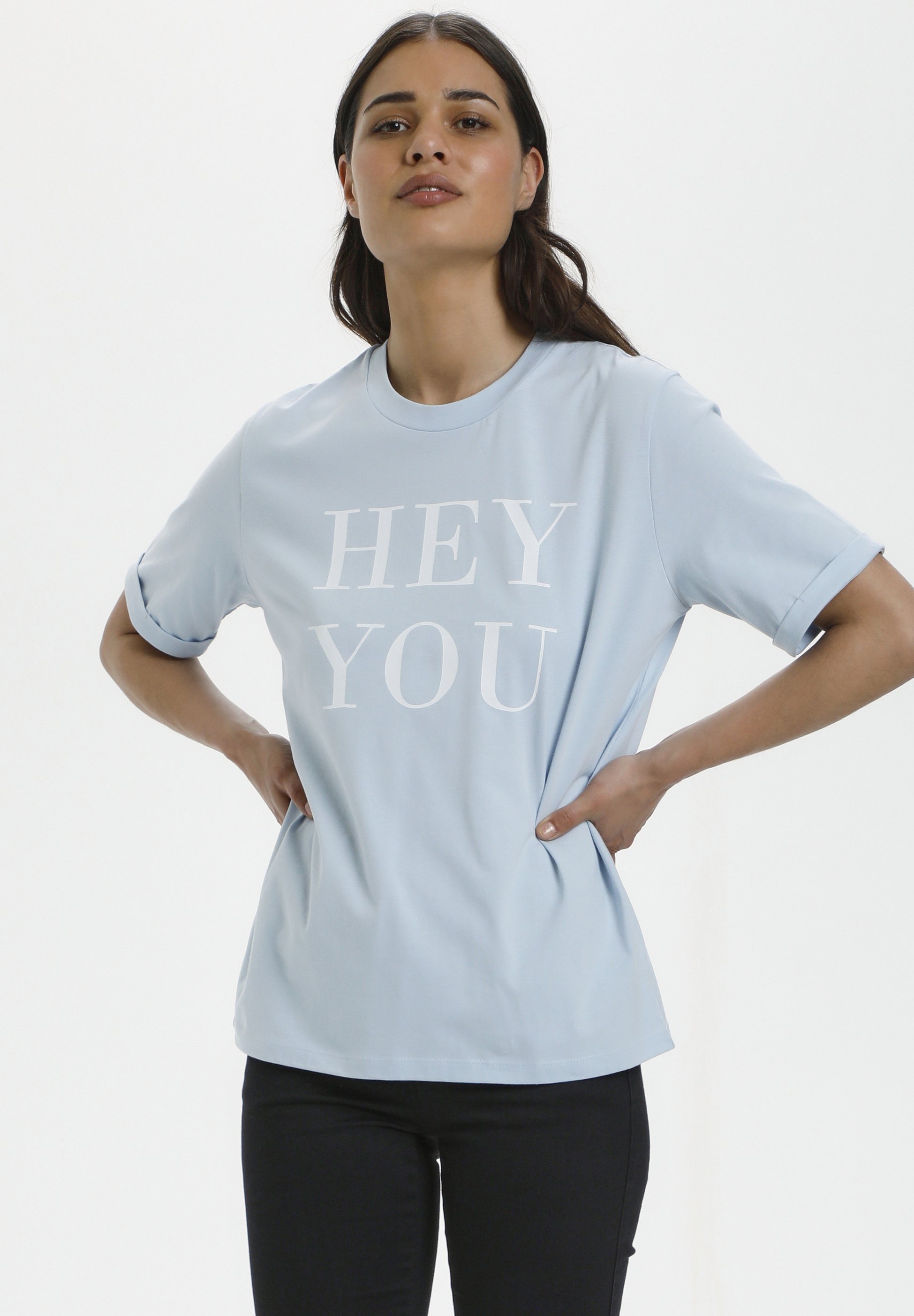 Kaffe KACARIL - T-shirt con stampa - subdued blue/celeste - Zalando.it