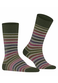 FALKE TINTED STRIPE - Socken - moon mist