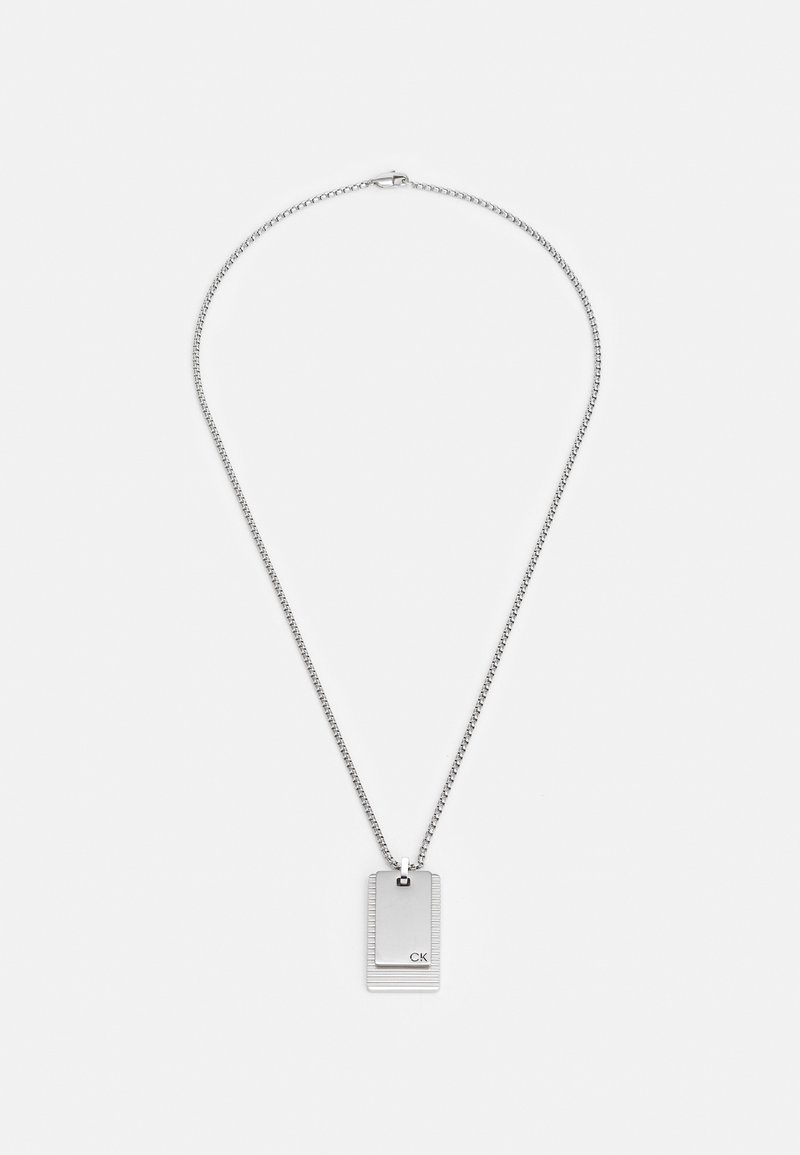 Calvin Klein SS W LINAER PATTERN DOG TAG - Collar - silver-coloured ...