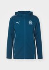 OLYMPIQUE MARSEILLE CASUALS HOODED - Club wear - ocean tropic/turquoise surf