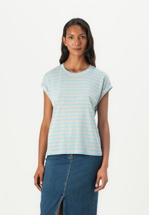 TOM TAILOR DENIM FLUENT  - Print T-shirt - rose/blue