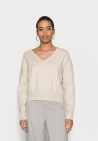Samsøe Samsøe NIKA V NECK - Camisola - oatmeal