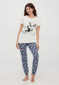 Terranova A FANTASIA CON PANDA MANICHE CORTE - Pigiama - bianco lana