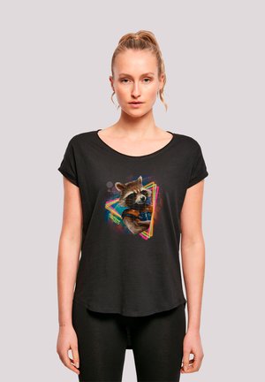 MARVEL GUARDIANS OF THE GALAXY NEON ROCKET - SUPERHELDEN - Print T-shirt - black
