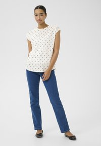 Kaffe KACLAUDI - T-shirt imprimé - chalk w midnight marine dots