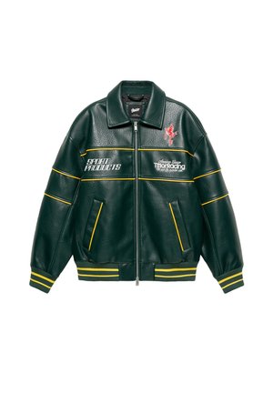 PULL&BEAR, Veste en similicuir - green