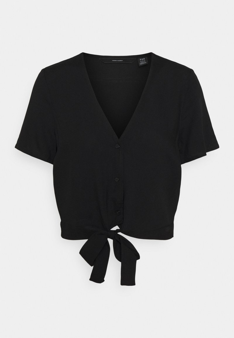 Vero Moda VMEASY SHIRT TIE - Blusa - black
