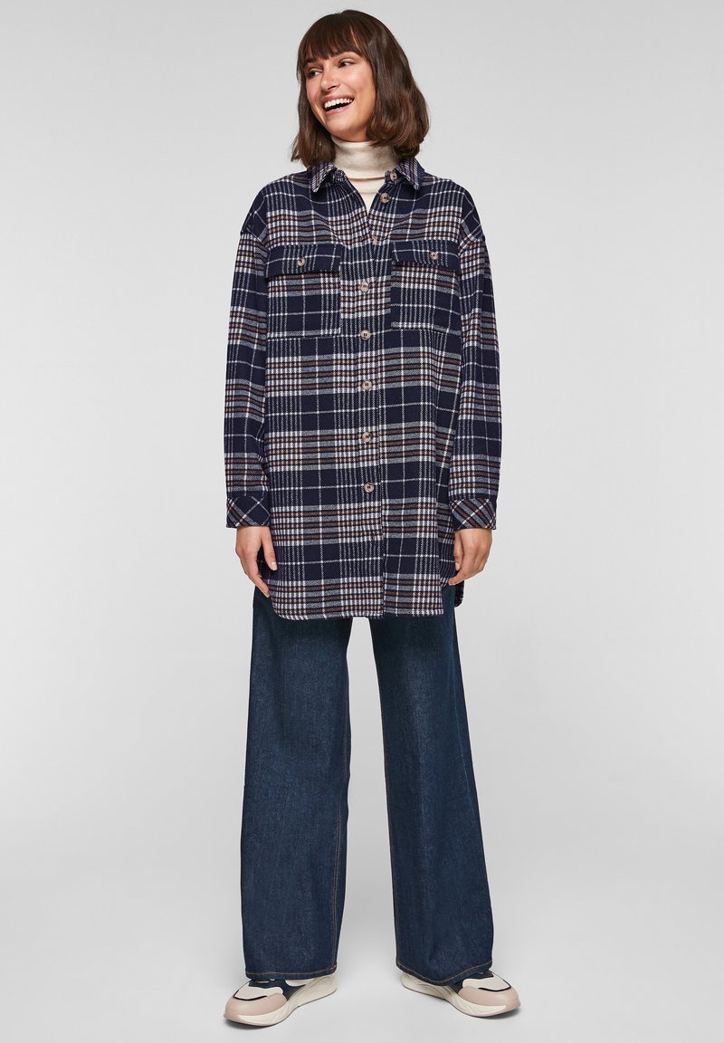 Damen Parkas | s.Oliver Kurzmantel navy check/dunkelblau - DZ45068 Damen Parkas | s.Oliver Kurzmantel navy check/dunkelblau - DZ45068