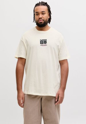 Jack & Jones, Plus Size Backprintet - T-shirt print - egret