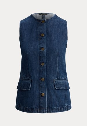 Lauren Ralph Lauren, DENIM SLEEVELESS SHIRT - Strukirani kaput - maxen wash