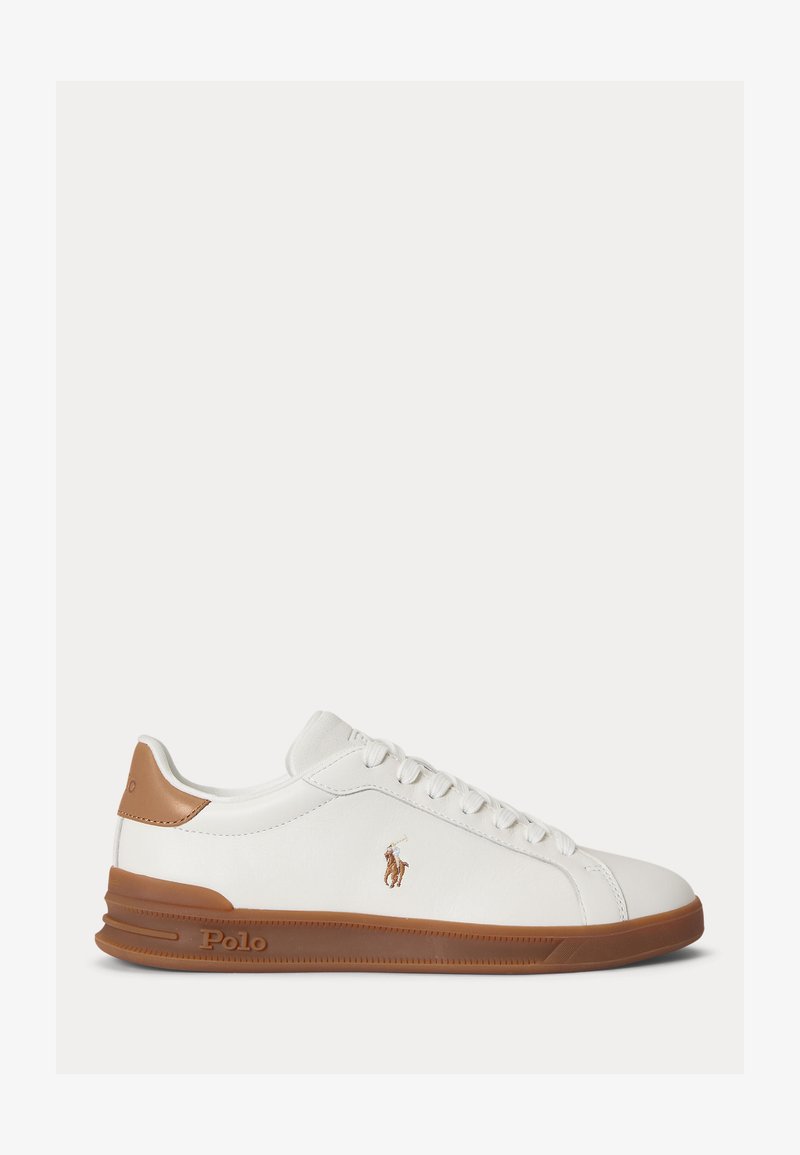 Polo Ralph Lauren HERITAGE COURT II LEATHER SNEAKER - Αθλητικά παπούτσια - white/tan
