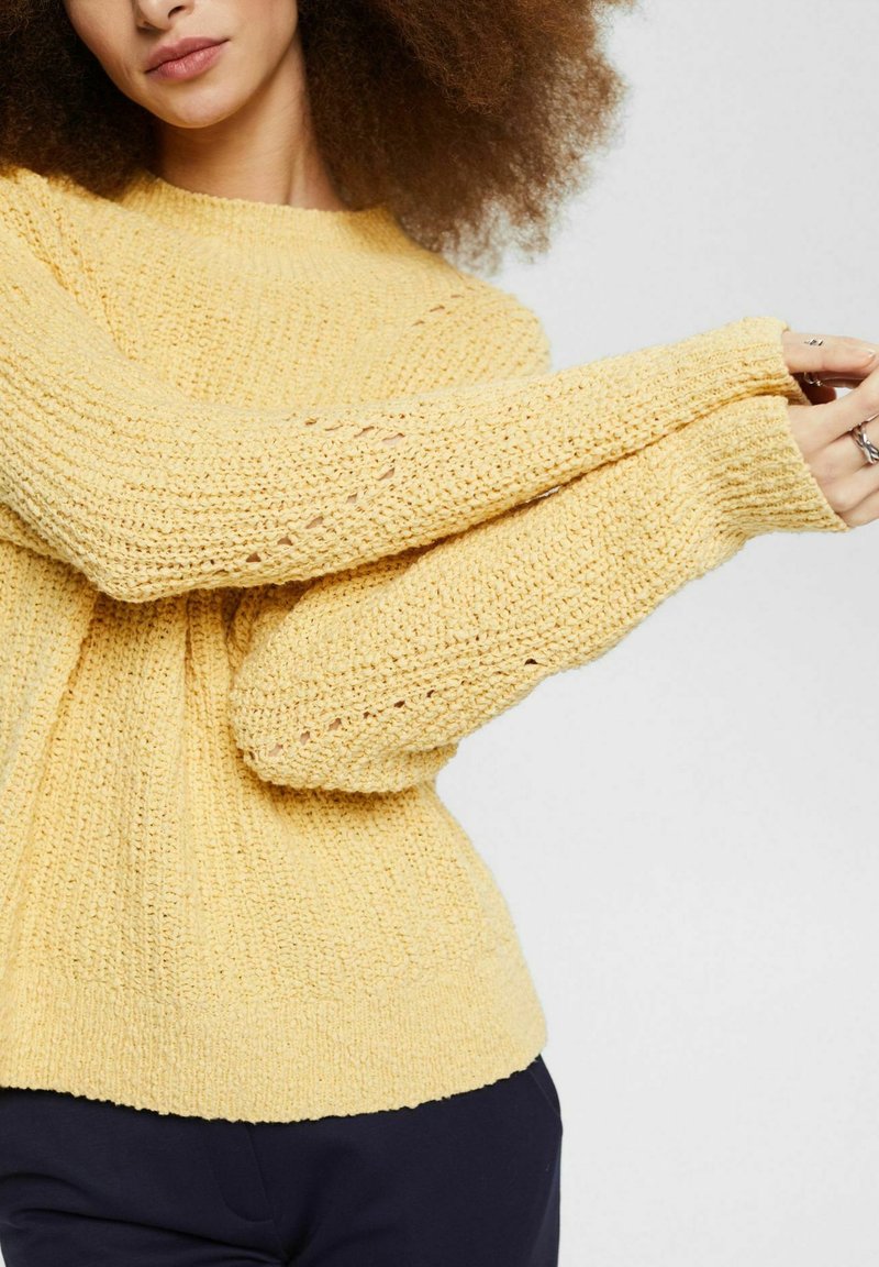 Damen Strickjacken | Esprit Strickpullover dusty yellow/gelb - FS56202 Damen Strickjacken | Esprit Strickpullover dusty yellow/gelb - FS56202