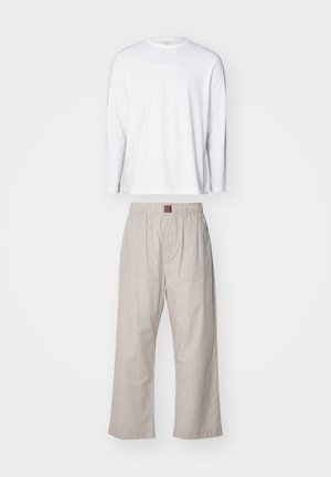 Calvin Klein Underwear SLEEP SET COTTON POPLIN - Pyjama set - white/mocha