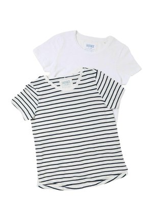 REGULAR FIT - 2 PACK PLAIN T-SHIRTS . - Print T-shirt - ivory navy