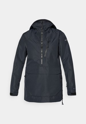 Námornícky nepremokavý kabát s kapucňou, štvrtinovým zipsom, prednou vreckom so zipsom, nastaviteľnými manžetami a sťahovacími šnúrkami na spodnom leme a kapucni.