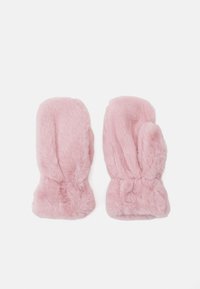 Lyserøde faux fur vanter med blød tekstur, rund form og pyntet håndledsdetalje for en tæt pasform. Velegnet til koldt vejr.